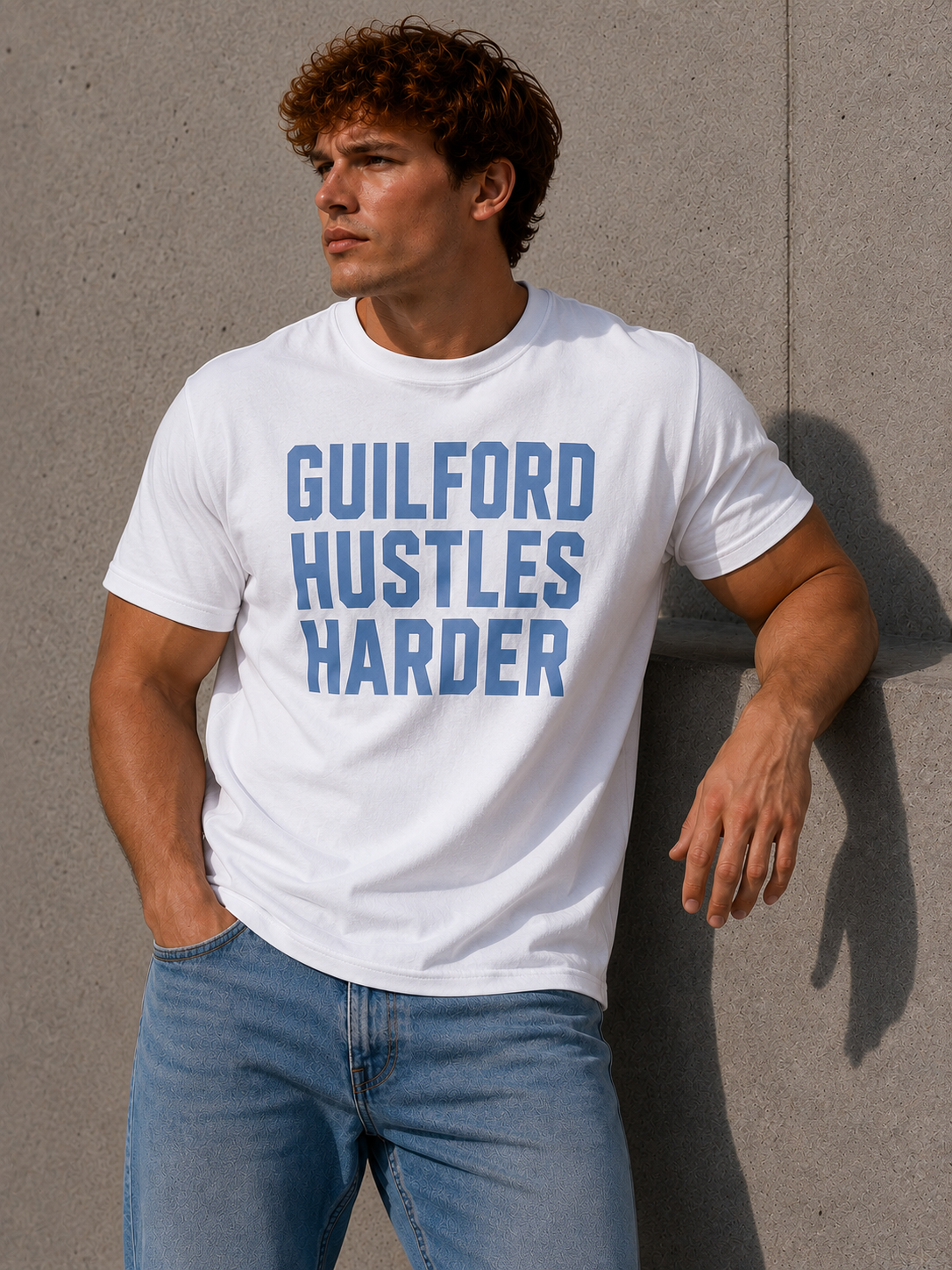 Guilford Hustles Harder - T-Shirt