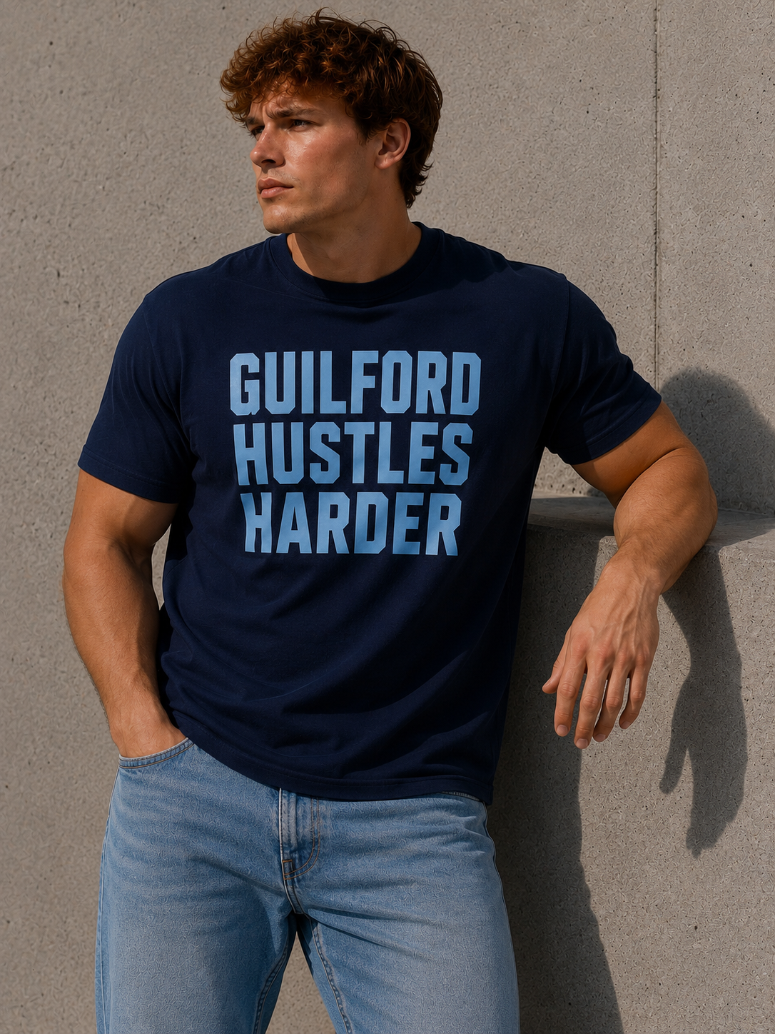 Guilford Hustles Harder - T-Shirt