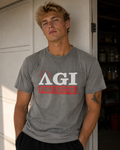 AGI - T-Shirt - Protects Block - Gray w/ bright red