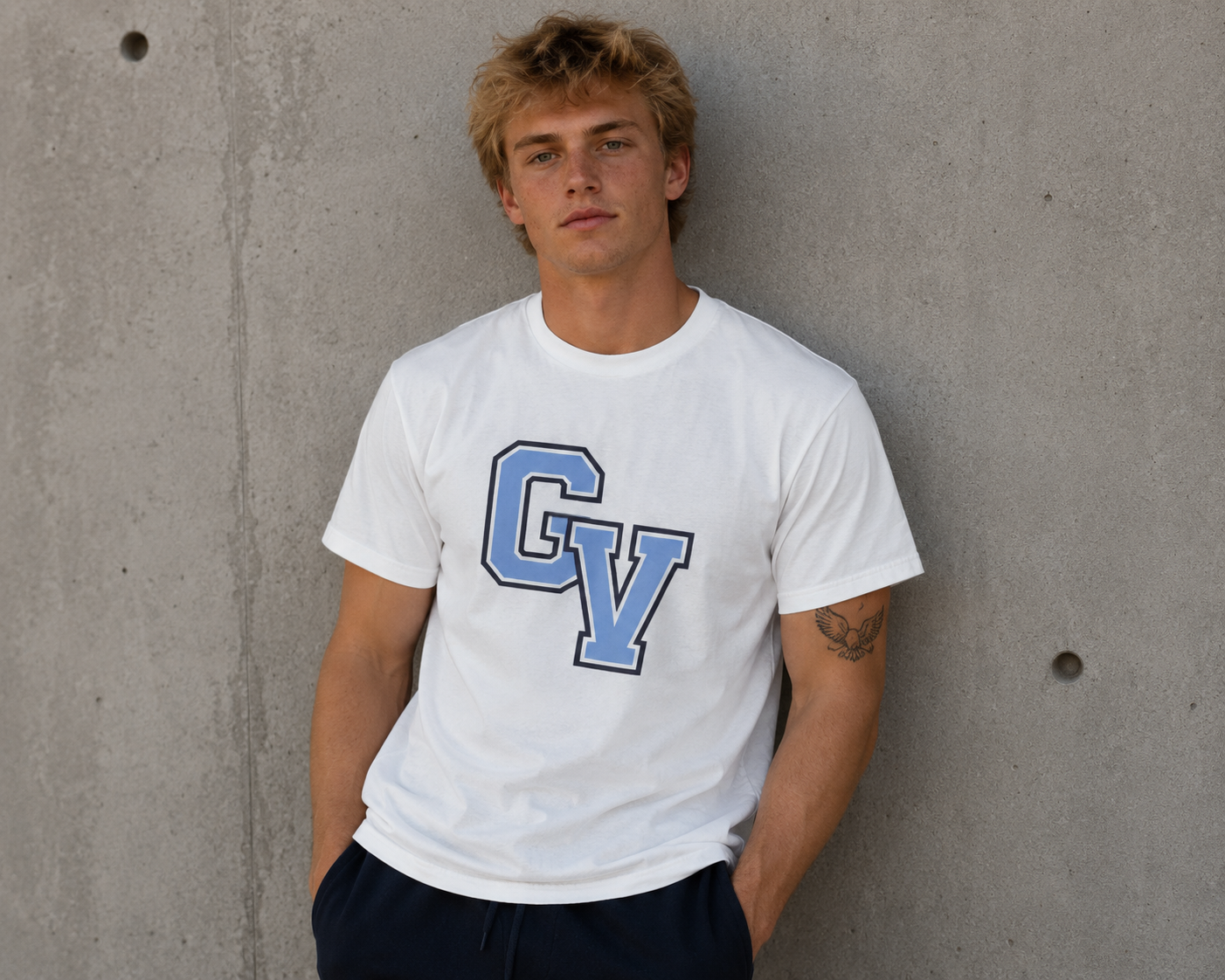 GHS - T-Shirt - GV - CBlue w/ White and Navy