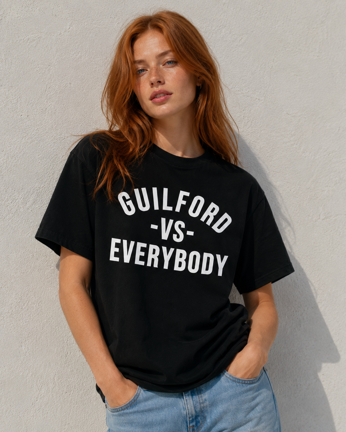 GHS FB - T-Shirt - Guilford vs Everybody - Black w/ White