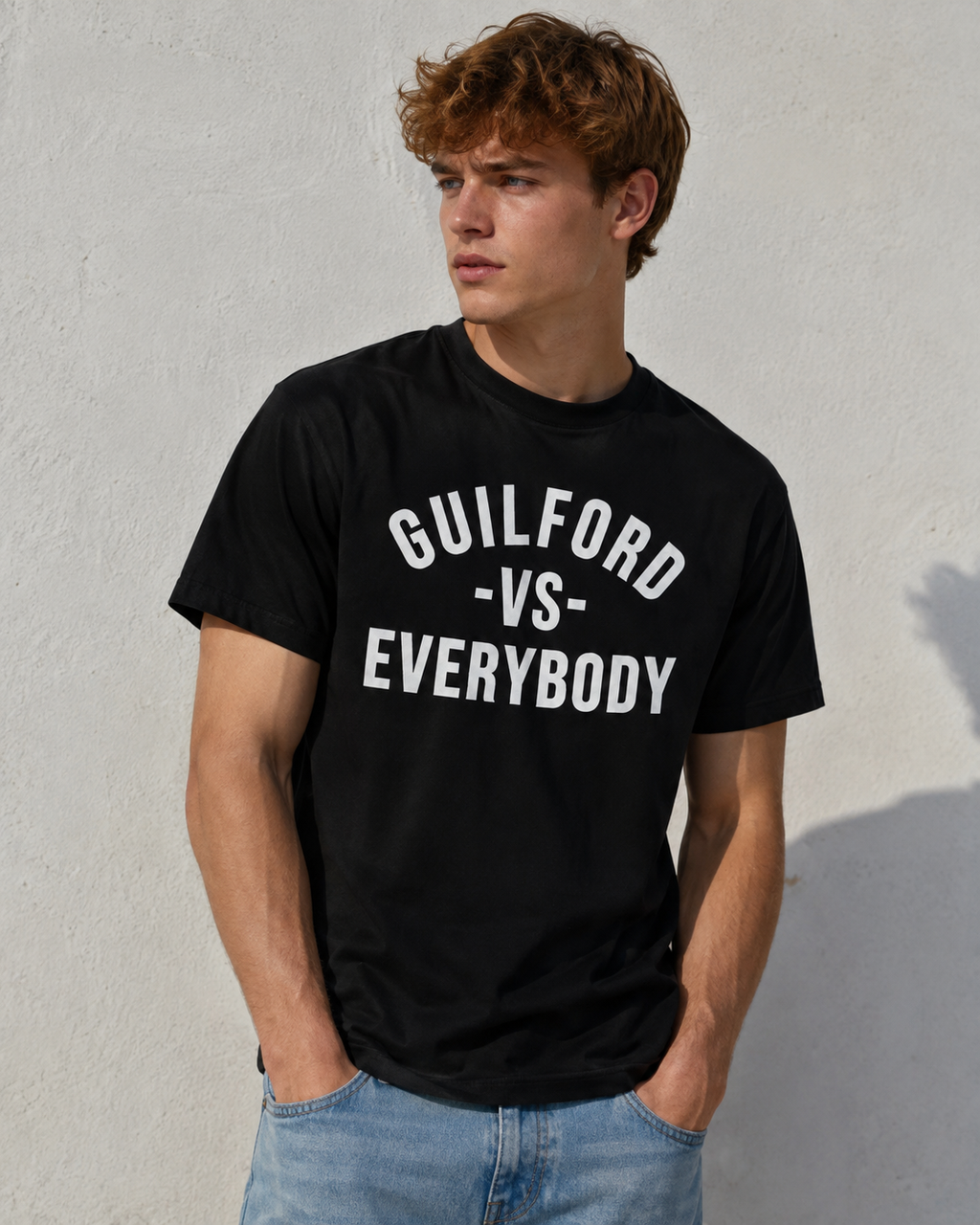 GHS FB - T-Shirt - Guilford vs Everybody - Black w/ White